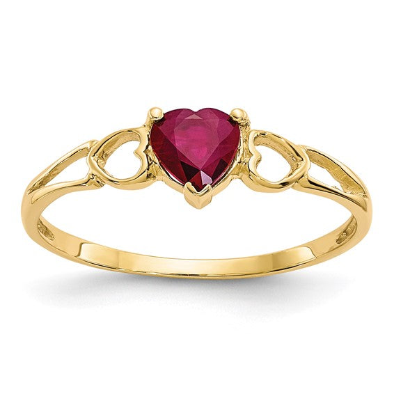 14k or 10k Gold Genuine Heart Petite Birthstone Rings- Sparkle & Jade-SparkleAndJade.com 10XBR160
