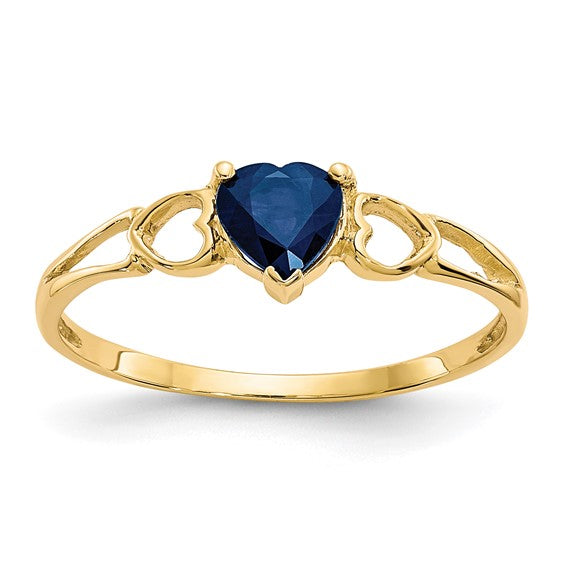 14k or 10k Gold Genuine Heart Petite Birthstone Rings- Sparkle & Jade-SparkleAndJade.com 10XBR162