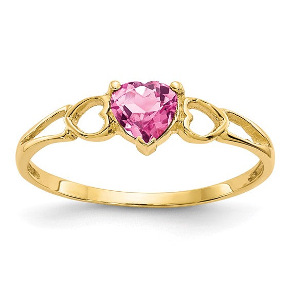 14k or 10k Gold Genuine Heart Petite Birthstone Rings- Sparkle & Jade-SparkleAndJade.com 10XBR163