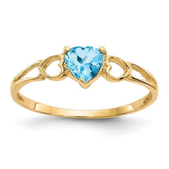 14k or 10k Gold Genuine Heart Petite Birthstone Rings- Sparkle & Jade-SparkleAndJade.com 10XBR165