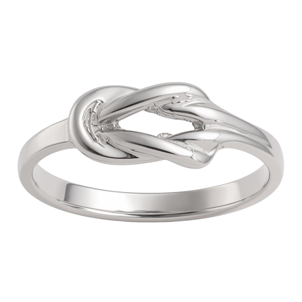 14k White Gold Solid Freeform Infinity Love Knot Ring- Sparkle & Jade-SparkleAndJade.com 