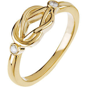 2-Stone Diamond Custom Love Knot Ring - Sterling Silver or Solid Gold- Sparkle & Jade-SparkleAndJade.com 121611:102:P