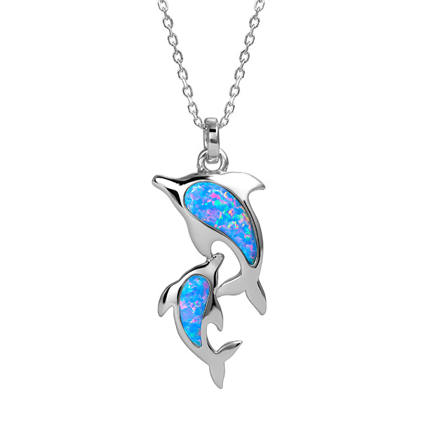 Opal Mom and Baby Dolphin Pendant by Alamea- Sparkle & Jade-SparkleAndJade.com 