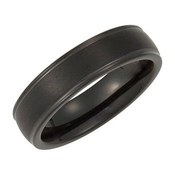 Black Tungsten 6 mm Grooved Band- Sparkle & Jade-SparkleAndJade.com 