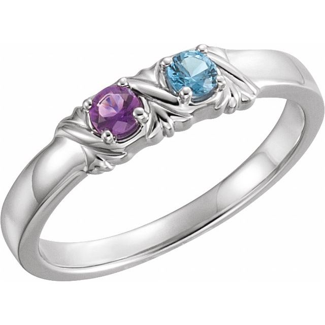 Round Mother's Family Birthstone Ring- Sparkle & Jade-SparkleAndJade.com 