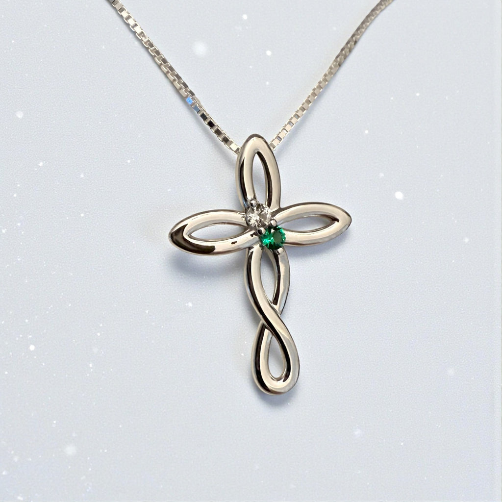 Cross Family Birthstone Pendant or Necklace- Sparkle & Jade-SparkleAndJade.com 