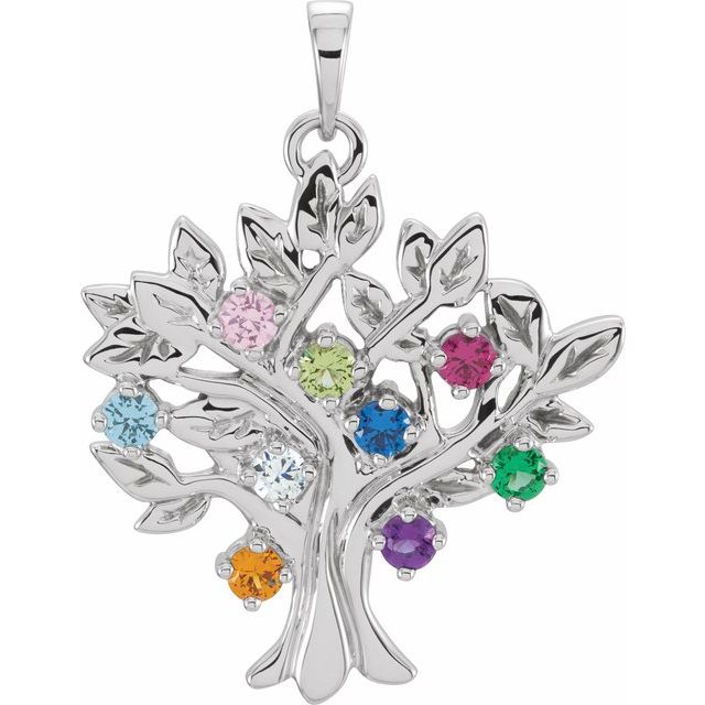My Tree Family Birthstone Pendant or Necklace- Sparkle & Jade-SparkleAndJade.com 81723