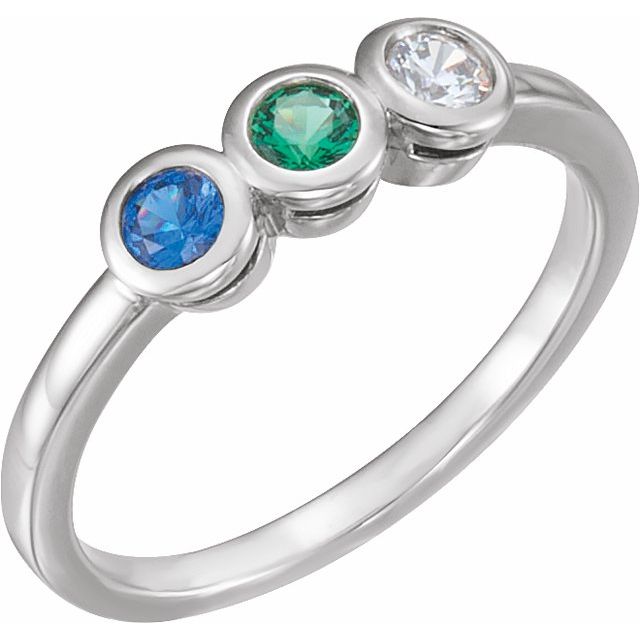 Bezel Set Mother's Family Birthstone Ring- Sparkle & Jade-SparkleAndJade.com 71864