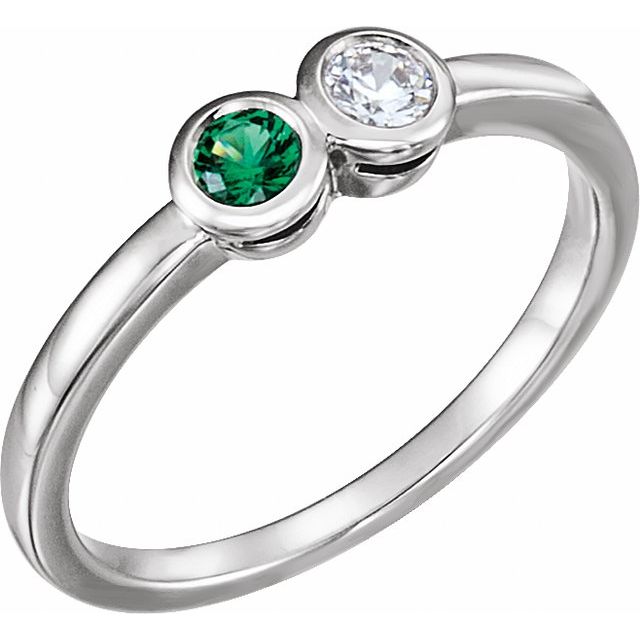 Bezel Set Mother's Family Birthstone Ring- Sparkle & Jade-SparkleAndJade.com 71864