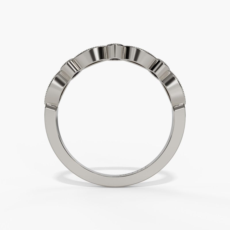 14k White or Yellow Gold Blue Sapphire & Diamond Wedding Anniversary Band R11807WB-BS- Sparkle & Jade-SparkleAndJade.com 