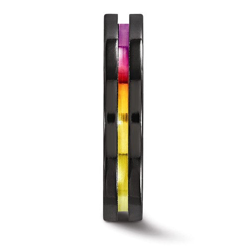 4mm Edward Mirell Black Titanium Rainbow Anodized Band- Sparkle & Jade-SparkleAndJade.com 