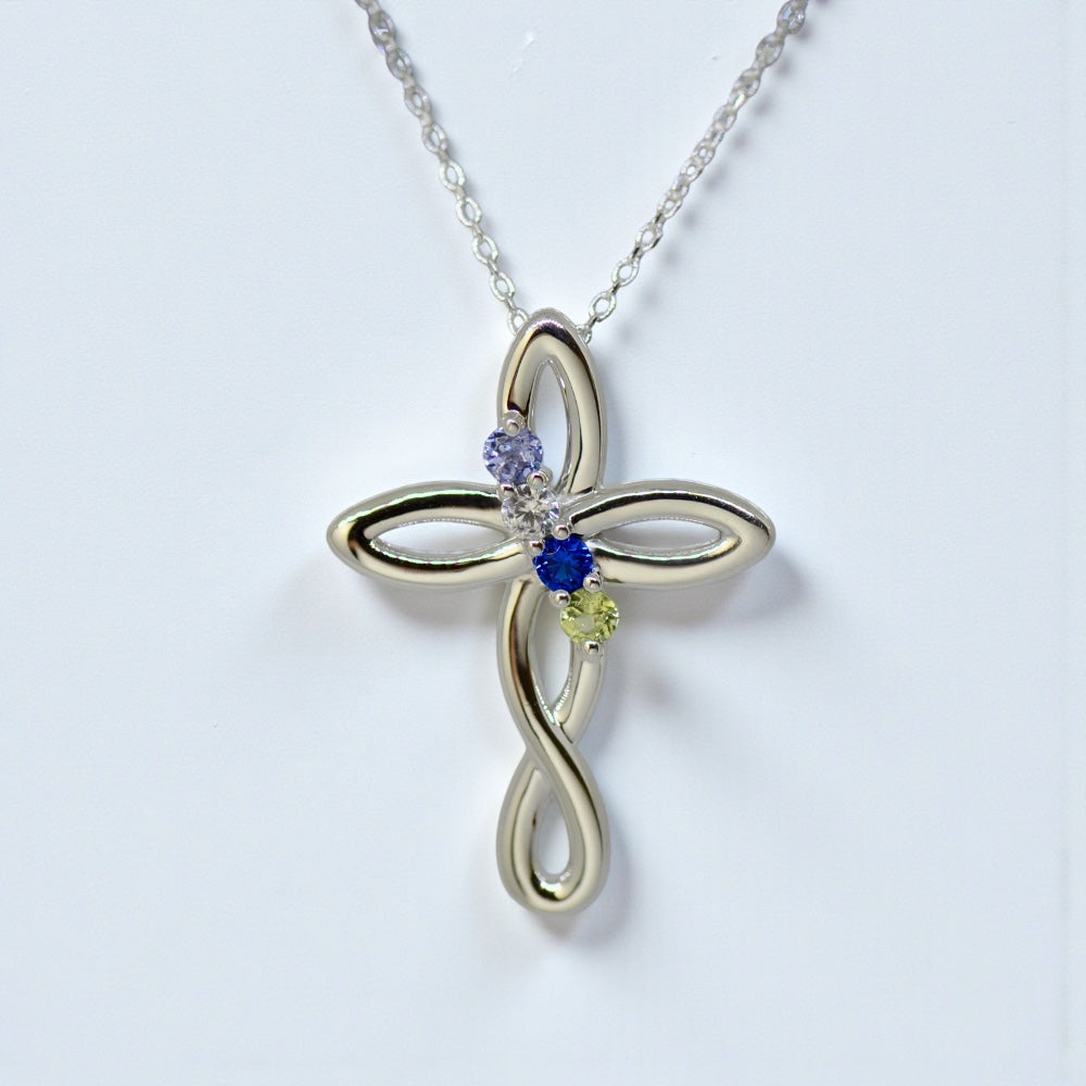 Cross Family Birthstone Pendant or Necklace- Sparkle & Jade-SparkleAndJade.com 