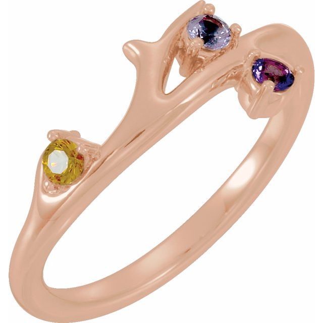 Mother's Family Birthstone Floral Branch Ring- Sparkle & Jade-SparkleAndJade.com 72305