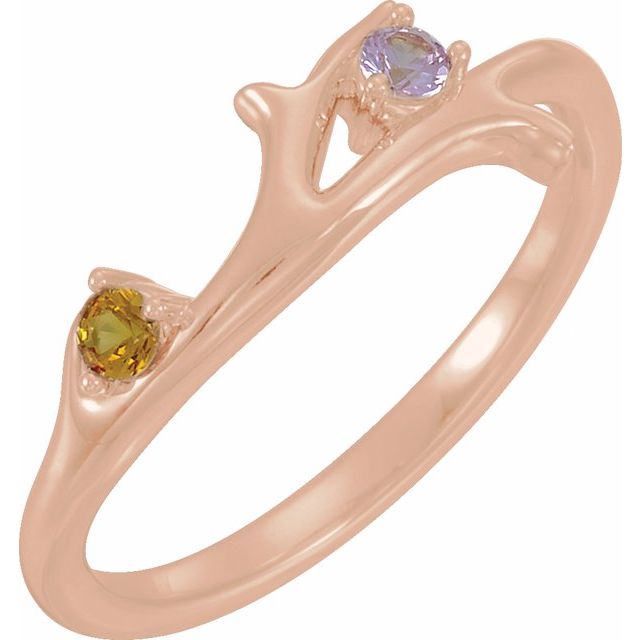 Mother's Family Birthstone Floral Branch Ring- Sparkle & Jade-SparkleAndJade.com 72305