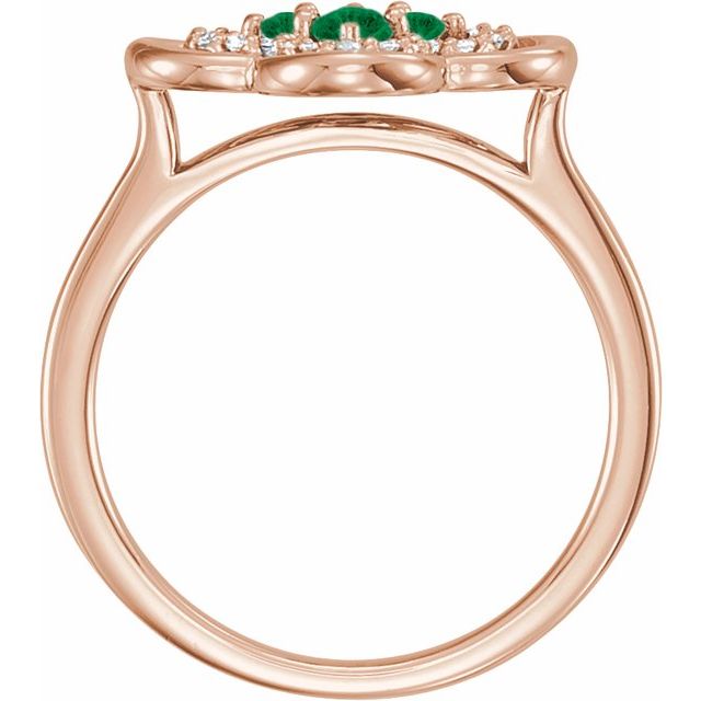 Lab-Grown and Natural Gemstone Clover Rings with 1/10 CTW Diamond Accents Series 122879- Sparkle & Jade-SparkleAndJade.com 