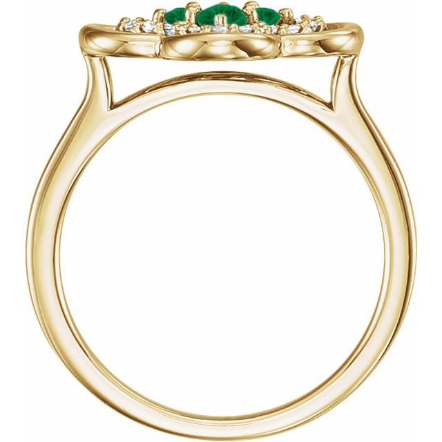 Lab-Grown and Natural Gemstone Clover Rings with 1/10 CTW Diamond Accents Series 122879- Sparkle & Jade-SparkleAndJade.com 