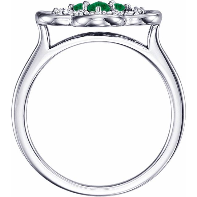 Lab-Grown and Natural Gemstone Clover Rings with 1/10 CTW Diamond Accents Series 122879- Sparkle & Jade-SparkleAndJade.com 