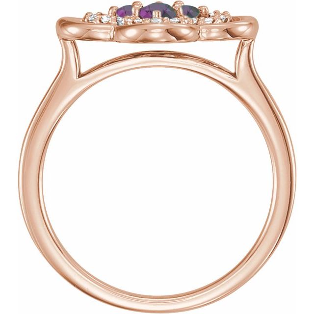 Lab-Grown and Natural Gemstone Clover Rings with 1/10 CTW Diamond Accents Series 122879- Sparkle & Jade-SparkleAndJade.com 