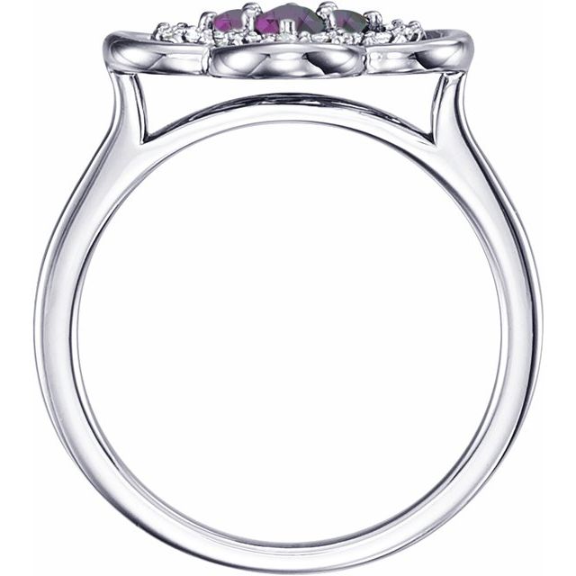 Lab-Grown and Natural Gemstone Clover Rings with 1/10 CTW Diamond Accents Series 122879- Sparkle & Jade-SparkleAndJade.com 