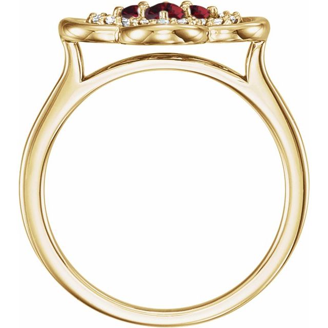 Lab-Grown and Natural Gemstone Clover Rings with 1/10 CTW Diamond Accents Series 122879- Sparkle & Jade-SparkleAndJade.com 