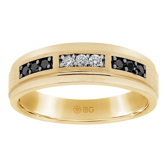 10k Gold Black & White Diamond Ring- Sparkle & Jade-SparkleAndJade.com B64211-0YBB