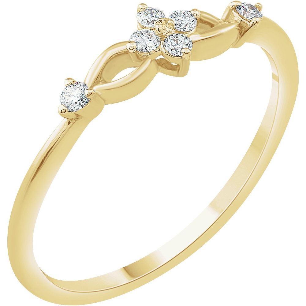 14K Yellow Gold 1/10 CTW Natural Diamond Promise Ring- Sparkle & Jade-SparkleAndJade.com 653030:60001:P