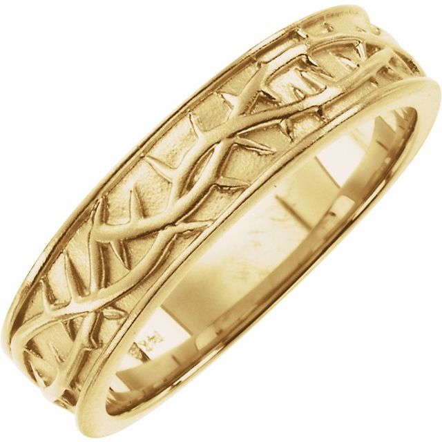 14K White or Yellow Gold 6 mm Thorn Design Ring- Sparkle & Jade-SparkleAndJade.com 
