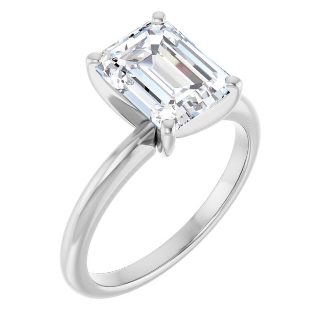 14K White Gold 2 1/2 CTW Lab-Grown 9x7 Emerald Cut Diamond Engagement Ring- Sparkle & Jade-SparkleAndJade.com 
