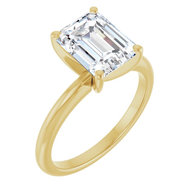 14K Yellow Gold 2 1/2 CTW Lab-Grown 9x7 Emerald Cut Diamond Engagement Ring- Sparkle & Jade-SparkleAndJade.com 