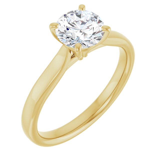 14K Yellow Gold 1 CTW Lab-Grown Diamond Engagement Ring- Sparkle & Jade-SparkleAndJade.com 