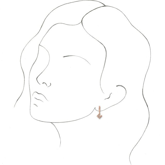 14K Gold Initial Dangle Hinged Huggie Earrings- Sparkle & Jade-SparkleAndJade.com 