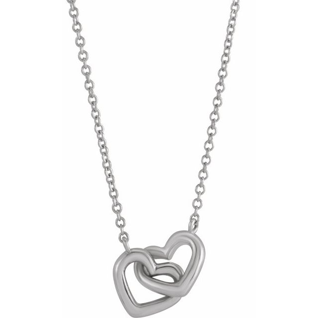 14K Gold Interlocking Heart Necklace- Sparkle & Jade-SparkleAndJade.com 87276:115:P
