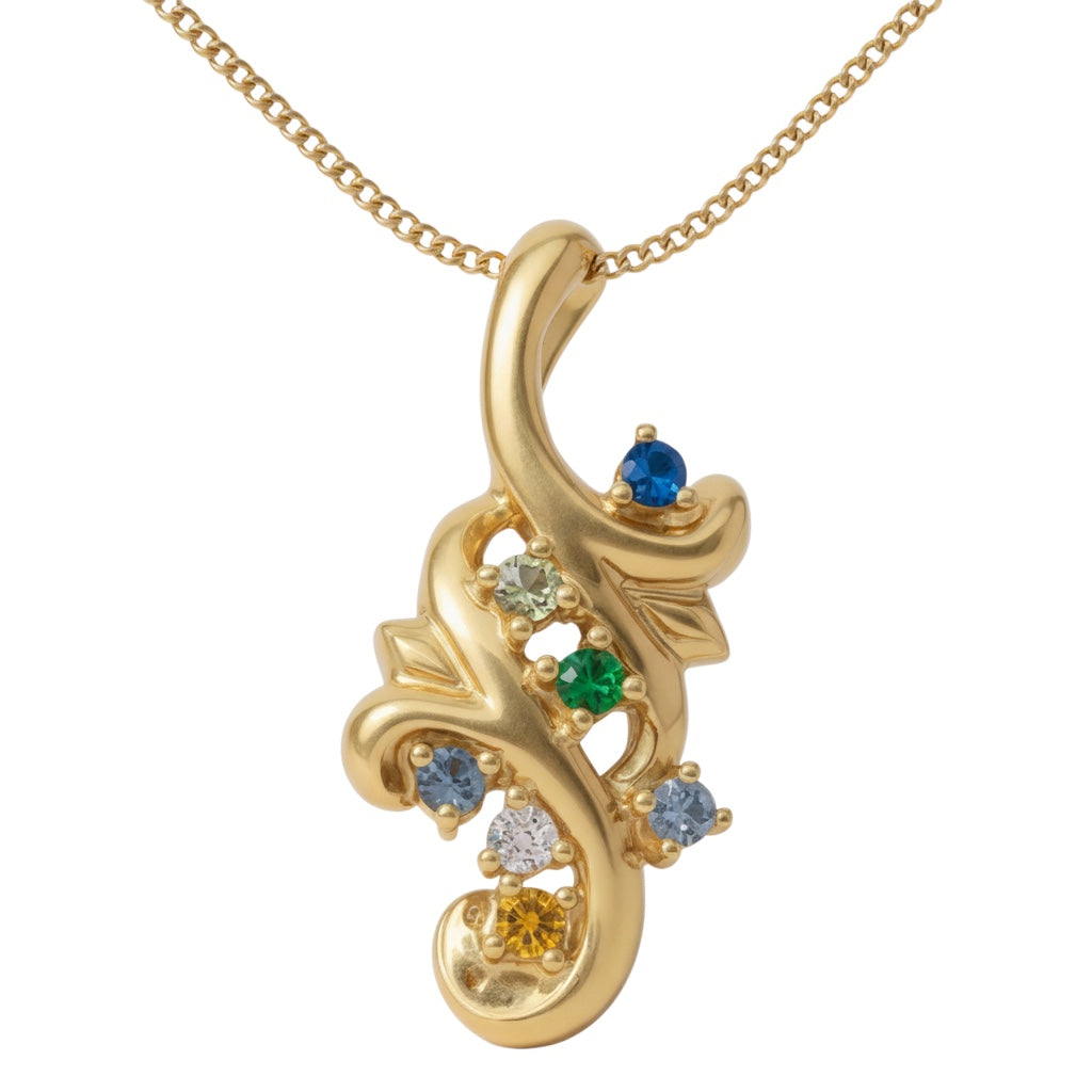 Mother's Family Birthstone Slide Floral Pendant or Necklace- Sparkle & Jade-SparkleAndJade.com 