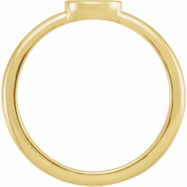 14k Gold Signet Style 6.75 x 5 mm Oval Ring- Sparkle & Jade-SparkleAndJade.com 