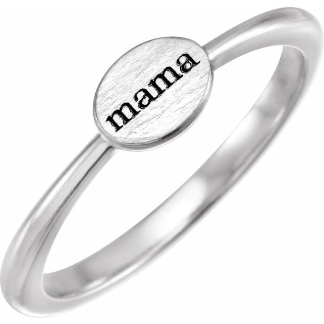 14k Gold Signet Style Oval Mama Ring- Sparkle & Jade-SparkleAndJade.com 52318:106:P