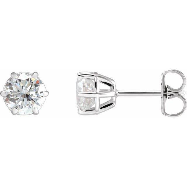 14K Six Prong Lab-Grown Diamond Stud Earrings Series 29236- Sparkle & Jade-SparkleAndJade.com 