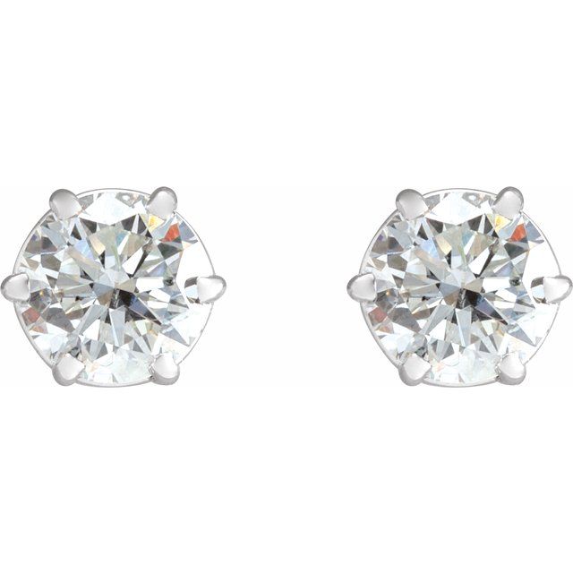 14K Six Prong Lab-Grown Diamond Stud Earrings Series 29236- Sparkle & Jade-SparkleAndJade.com 