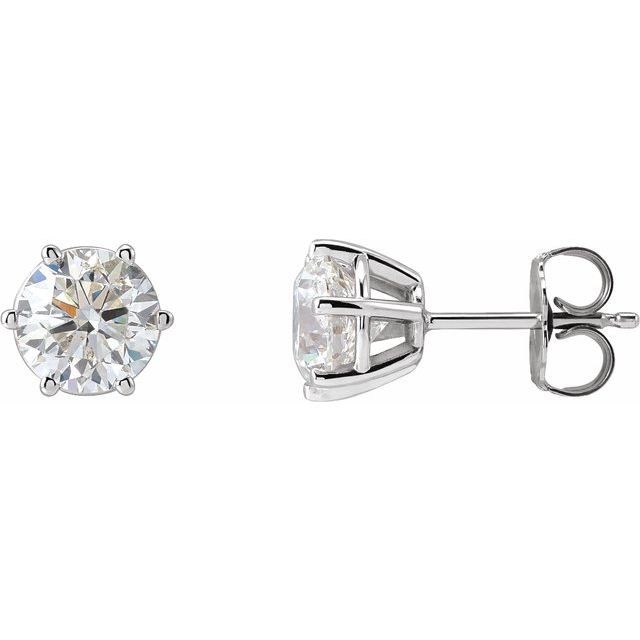 14K Six Prong Lab-Grown Diamond Stud Earrings Series 29236- Sparkle & Jade-SparkleAndJade.com 