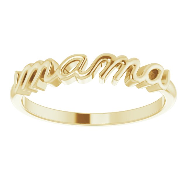 14k Gold Mama Ring- Sparkle & Jade-SparkleAndJade.com 