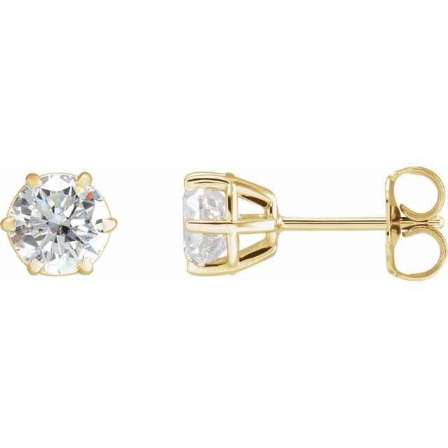 14K Six Prong Lab-Grown Diamond Stud Earrings Series 29236- Sparkle & Jade-SparkleAndJade.com 
