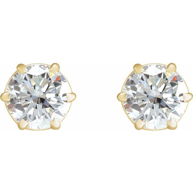 14K Six Prong Lab-Grown Diamond Stud Earrings Series 29236- Sparkle & Jade-SparkleAndJade.com 