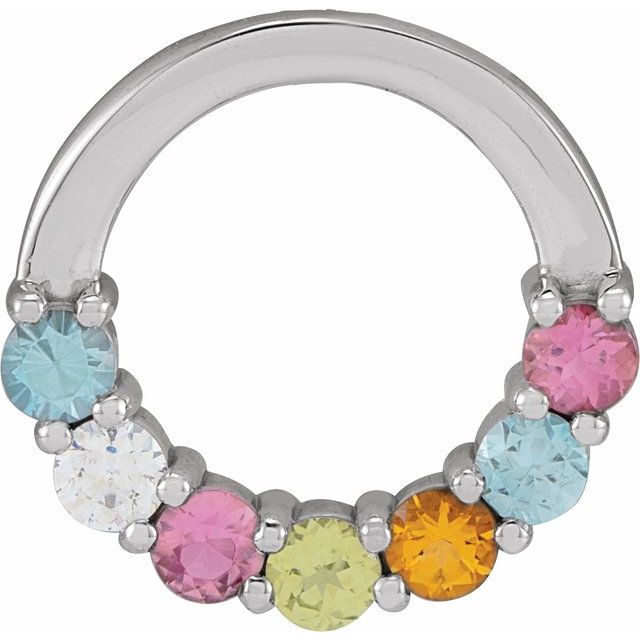 Open Circle Mother's Family Birthstone Pendant or Necklace- Sparkle & Jade-SparkleAndJade.com 