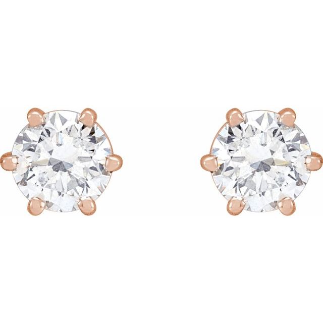 14K Six Prong Lab-Grown Diamond Stud Earrings Series 29236- Sparkle & Jade-SparkleAndJade.com 