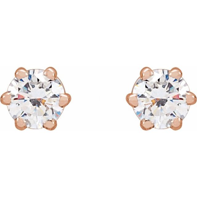14K Six Prong Lab-Grown Diamond Stud Earrings Series 29236- Sparkle & Jade-SparkleAndJade.com 