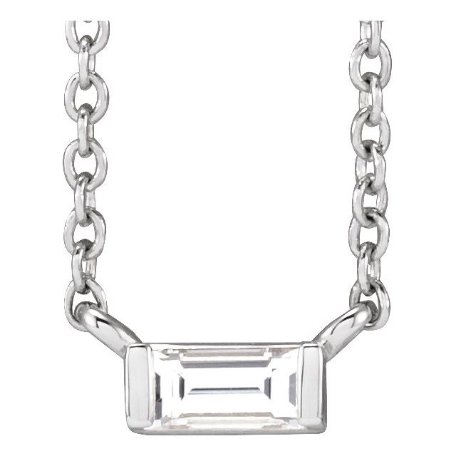 Natural Diamond Stackable Solitaire Necklace Adjustable 16-18" Series 88073- Sparkle & Jade-SparkleAndJade.com 