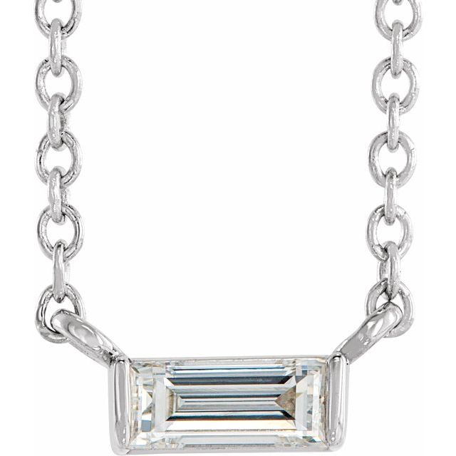Natural Diamond Stackable Solitaire Necklace Adjustable 16-18" Series 88073- Sparkle & Jade-SparkleAndJade.com 