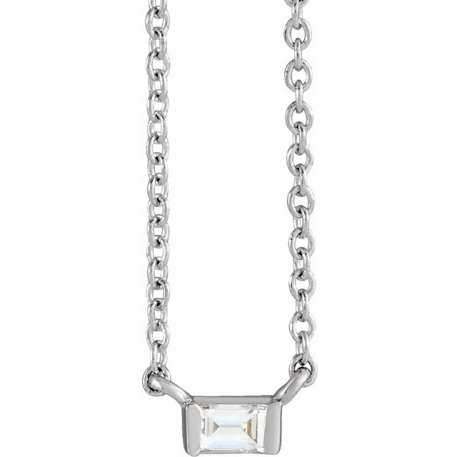 Natural Diamond Stackable Solitaire Necklace Adjustable 16-18" Series 88073- Sparkle & Jade-SparkleAndJade.com 