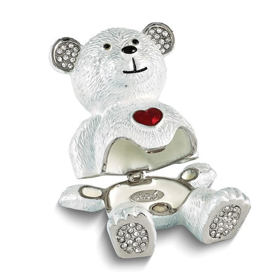 Bejeweled 'Harvey" Bear with Heart Trinket Box- Sparkle & Jade-SparkleAndJade.com BJ4192