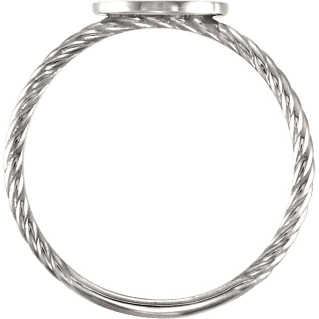 Be Posh® Round Engravable Rope Design Ring- Sparkle & Jade-SparkleAndJade.com 