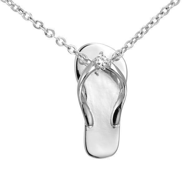 Sterling Silver Beach Slipper Pendant- Sparkle & Jade-SparkleAndJade.com 789-11-01